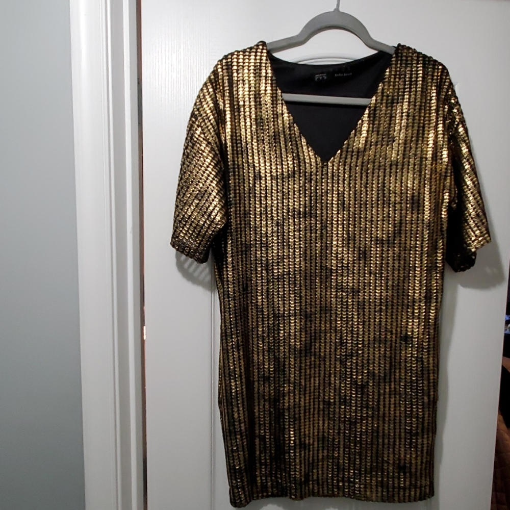 Zara black and Gold Dress